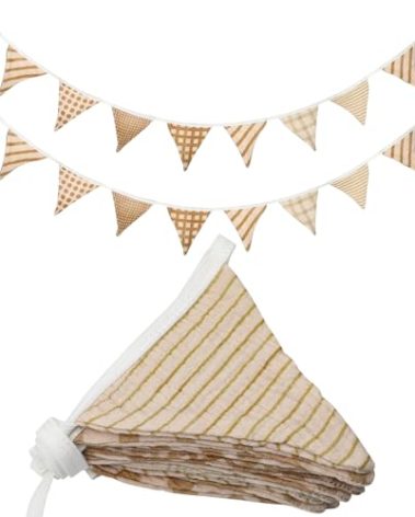 Oudain 15.5 ft Pennant Banner Flags, 2 Pcs Nursery Garland Triangle Bunting Flag Baby Banner for Nursery Decor Baby Birthday Boho Wedding Shower Party Event, Each 7.75 ft(Vivid Color)
