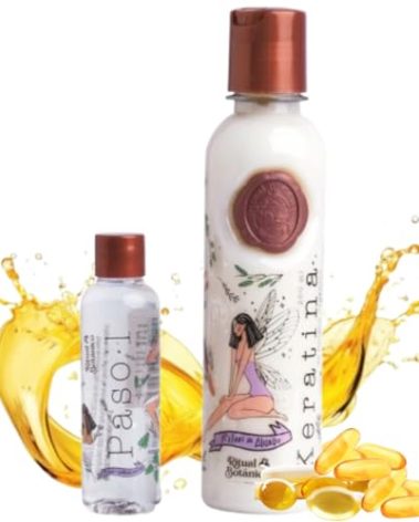 RITUAL BOTANICO Keratina Organica 250 ML - 12 Aceites Naturales y Aminoácidos que aportan brillo, sedosidad y nutrición. Keratina para alisar el pelo entre 4-6 meses. Con Argán, Té Verde, Karité,