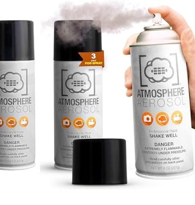 3 Pack Atmosphere Aerosol Haze/Fog Spray for Photography - Safe & Portable Mini Fog Machine Alternative - Smoke and Light Ray Effects Maker for Indoor and Outdoor, No Battery - Made in The USA