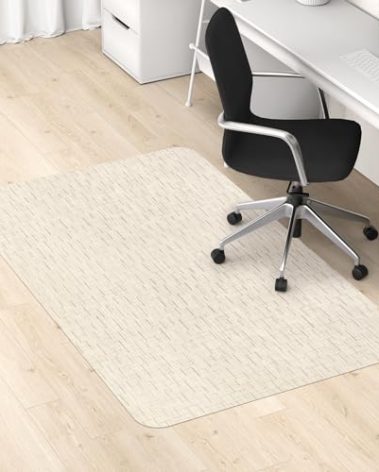Blvornl Office Chair Mat for Hardwood Floor, 35" x 48" Desk Chair Mat for Hard Wood and Tile Floor, Large Anti-Slip Hard Floor Protector Rolling Chair Mat, PVC Mat Desk Rug for Office, Light Brown