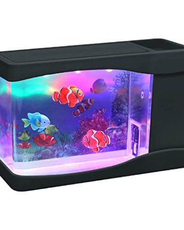 Lightahead® Artificial Mini Aquarium A Sensory Multi Colored LED Swimming Fish Tank with Bubbles