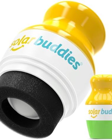 Solar Buddies Sunscreen Applicator - Single Green - Refillable Roll on Sponge Sunscreen, Suncream & Lotion Applicator For Kids, Adults & Families - Holds 3.4fl oz, Perfect Size for Travel