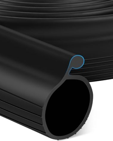 16.5 FT Garage Door Bottom Seal Rubber 0.35" Big P Bulb Bottom Garage Weather Stripping for Single Channel, Flexible Weatherproof Replacement Strip Seal Fits 16.5FT Wide, Black