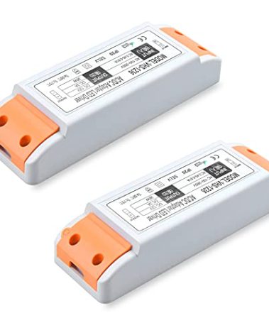 Lustaled DC 12V LED Power Supply Driver, 36W 110V AC to 12V DC Transformer 12 Volt Constant Voltage Switching Converter Waterproof for LED Strip Lights, CCTV Camera, Junction Box (2-Pack)