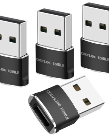 COUPLING USMILE USB to USB C Adapter 4 packs for iPhone Fast Charging, Transfer and Type C OTG convert. USBC to A Compatible with iPhone 16 16e 15 Plus Pro Max,iPad Pro Air 4 Mini 6 almost USB devices
