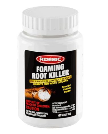 Roebic FRK-1LB Foaming Root Killer, Clears Pipes and Stops New Growth, Safe for All Plumbing, 1 Pound White