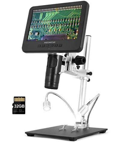 Andonstar AD246SM 2000X UHD 2160P HDMI Digital Microscope for Adults, PCB Soldering & Phone Watch Repairing, Coin & Biological Slides Viewing