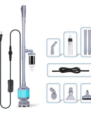 hygger 360GPH Electric Aquarium Gravel Cleaner, 5 in 1 Automatic Fish Tank Cleaning Tool Set Vacuum Water Changer Sand Washer Filter Siphon Adjustable Length 15W