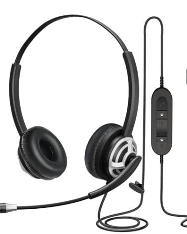 MAIRDI USB Headset With Microphone for Computer, PC, Laptop - Noise Canceling for Teams, Zoom, Office, Call Center, VoIP Phone Calls - Dictation for Dragon Voice Recognition