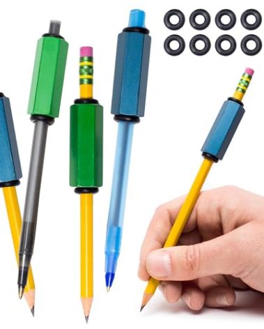 Pack of 4 Pen or Pencil Weights | Handwriting Aid for Children, Elderly, or Special Needs. Assists with Penmanship Issues Due to Autism, Tremors, Grip Strength or Fine Motor Skill Disability. 1.5 Oz