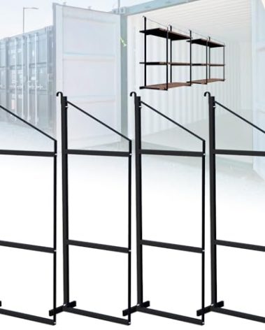 Lupar Shipping Container Shelf Shelving Brackets 3-Layers Heavy-Duty Steel Cargo Containers Storage Shelves 19"(D) x 52"(H) 4 PCS