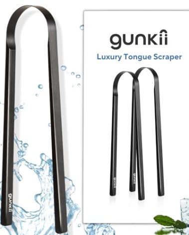Tongue Scraper, Tongue Cleaner for Adults and Kids, Fights Bad Breath, Metal Tongue Scraper, Great for Oral Care, Oral Hygiene, Ayurveda Tongue Scraper, Hygiene Luxury Black Tongue Scraper. (2 Pack)