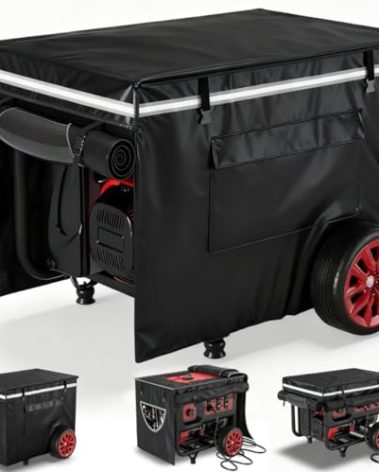 GEHENG Generator Covers While Running,100% Waterproof Generator Cover,All Weather Use, 32"x24" X24 ", Super Heavy Duty 600D Waterproof Polyester Tarp 100% Waterproof, Tear Resistant, Black.