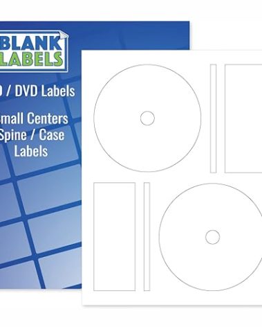 CD/DVD Printable Label | Qty 200 Disc, 400 Spine | 100 Sheets Total | Permanent White Matte | Compatible with Inkjet and Laser Printer | Blank Labels