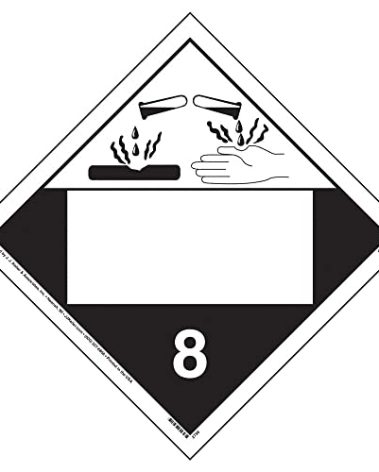 Class 8 Corrosive Placard, Blank 25-pk. - 10.75" x 10.75" Removable Self Adhesive Vinyl for Temporary Applications, DOT Hazmat Compliant, J. J. Keller & Associates, Inc.