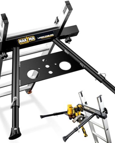 Nakyma Ladder Stabilizer, Ladder Stabilizer for Roof, Wall Ladder Standoff Aviation Grade Aluminium, Adjustable Leg 22-29.5" Ladder Stabilizer withstands 300 LBS Weight Rating