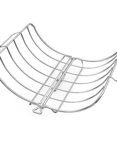 Onlyfire Turkey Roasting Rack, Stainless Steel Detachable Poultry Roaster Racks Rib Rack fits for 16x13Inch Roasting Pan, Big Green Egg and Kamado Joe Grills