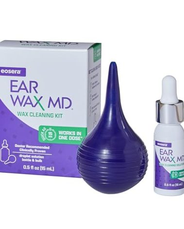 eosera Ear Wax MD Cleaning Kit - Fast-Acting Ear Wax Removal Drops & Rinse Bulb - Doctor Recommended, Clinically Proven Earwax Dissolver for Adults & Kids - Works in 15 Minutes - 15ml Solution