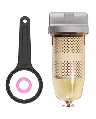 DICMIC 496 Fuel Tank Filter Assembly with Wrench Replacement for Gasoline and Diesel Water Separate 30 Micron Max 25 Gpm 150 Psi with 1” NPT Top Cap Replace# B10-AL