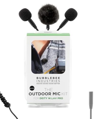 Bubblebee Outdoor Mic Cover Kit Deity W.Lav Pro, Dual Head W.Lav Pro, Theos&PR-2 -Wind Reduction Lavalier Mic Wind Muff Dead Cat for Content Creators, Videographers, Audio Engineers &Filmmakers, Black