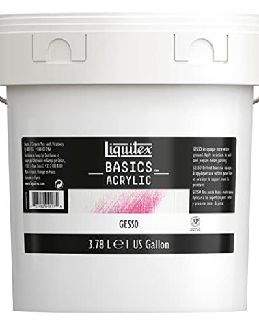 Liquitex BASICS Gesso Surface Prep Medium, 3.78L (128-oz) Tub, White