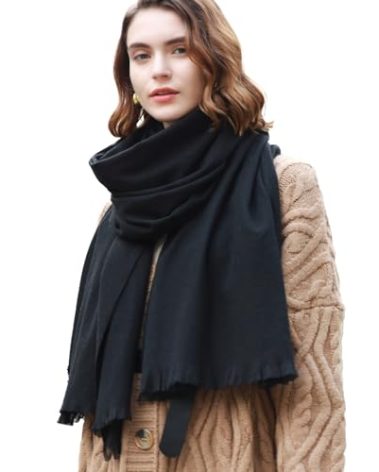 RIIQIICHY Pashmina Shawl Wraps for Women Scarf for Wedding Large Winter Black Scarves Soft Shawls and Wraps for Evening Dresses