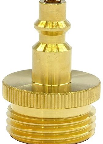 Winterize Blow Out Adapter for RV, Boat, Motorhome, Camper, and Travel Trailer: Air Compressor Quick-connect Plug to Male Garden Hose Faucet Fitting (Solid Lead-Free Brass)