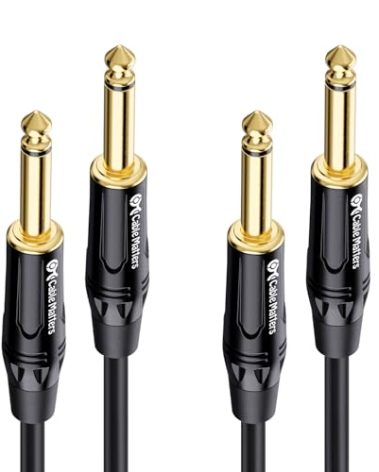 Cable Matters 2-Pack 1/4 Inch TS to TS Electric Guitar Cable - 15ft, Guitar Amp Cord, Instrument Cable for ElectricGuitar, Mandolin, Bass AMP, Keyboard, Mixer, Equalizer