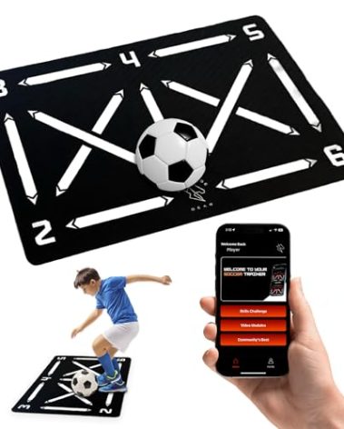 Warhorse Gear Soccer Training Mat - App with Video Modules Included, Ball Mastery Trainer, Football Footstep Equipment, Durable and High Performance Rubber, Gift for Boys and Girls