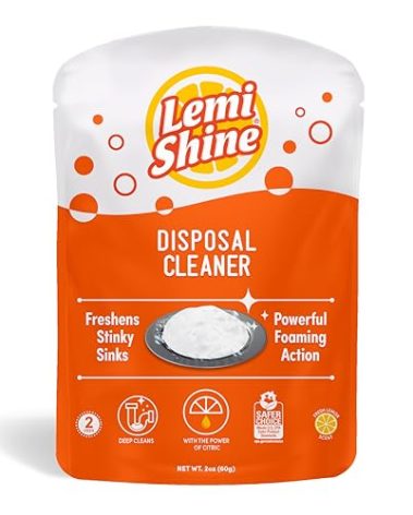 Lemi Shine Garbage Disposal Cleaner and Deodorizer Powered By Citric Acid | Foam Cleaner For Kitchen Garbage Disposal with a Natural, Fresh Lemon Scent (2 Count)