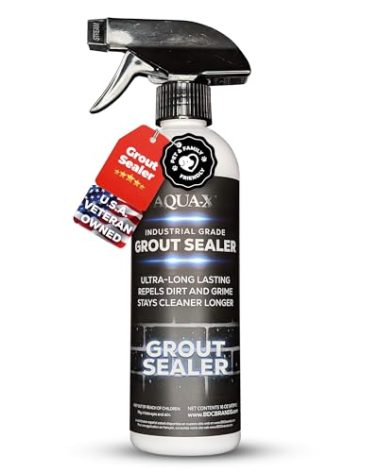 AQUA-X 16 Oz. Grout Sealer, Clear Grout and Tile Sealer, Natural Finish, Professional Grade, Indoor & Outdoor, Fast Dry and Long Lasting Protection