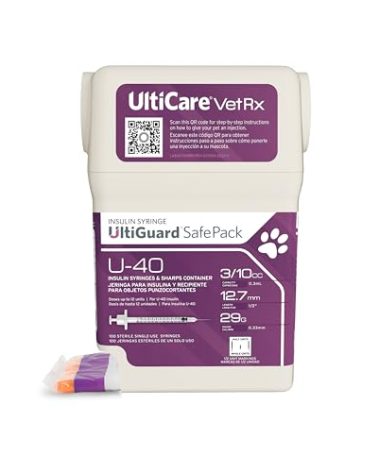 UltiCare VetRx U-40 UltiGuard Safe Pack Pet Insulin Syringes (29g 3/10cc 1/2")