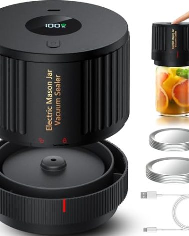LOVE MOMENT Electric Mason Jar Vacuum Sealer Kit for Wide Mouth and Regular Mouth Mason Jars