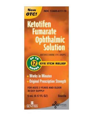 Armas Allergy Eye Drops, Itch Relief, Works in Minutes, Relief for Up to 12 Hours, Prescription Strength, Ketotifen Antihistamine Solution, 30 Day Supply, 0.17 Fl Oz