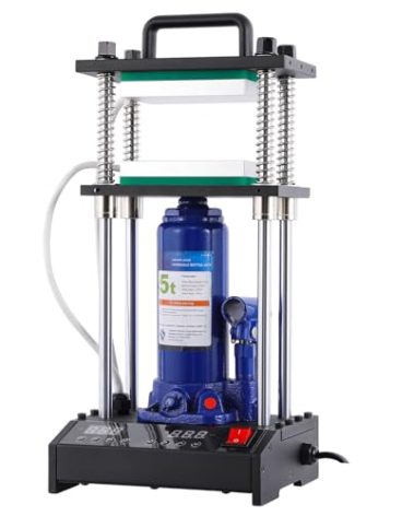 5 Ton Portable Hydraulic Heat Press Machine 4.99 x 2.99 Inch Dual Heating Plates with Dual Temperature Controllers LED Screen