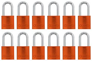 ABUS Orange 72/40HB40 Lockout Tagout Padlock w/ 1.5" Shackle, 12 Pack, Keyed Alike, 12 Padlocks with 24 Keys