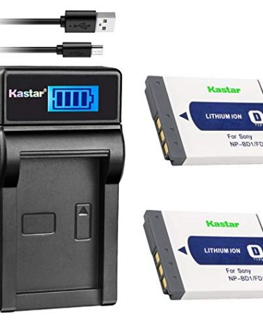Kastar Battery (X2) & LCD Charger Replacement for Sony NP-BD1 NP-FD1 BC-CSD and Cyber-Shot DSC-G3 DSC-T2 DSC-T70 DSC-T75 DSC-T77 DSC-T90 DSC-T200 DSC-T300 DSC-T500 DSC-T700 DSC-T900 DSC-TX1 Cameras