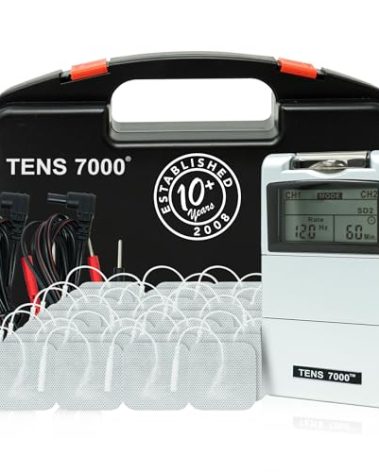TENS 7000 Digital TENS Unit with Accessories and 48 Electrode Pads - TENS Unit Muscle Stimulator for Back Pain Relief, General Pain Relief, Neck Pain, Sciatica Pain Relief, Nerve Pain Relief