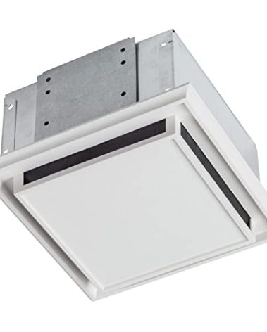 Broan-Nutone 682 Duct-Free Ventilation Fan, White Square Ceiling or Wall Exhaust Fan with Plastic Grille