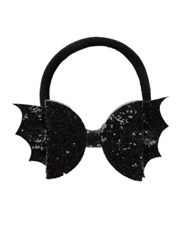 Fancheer Baby Girls Glitter Black Bat Bow Headband Infant Toddler Birthday Party Hair Accessories
