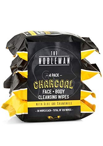 Men's Charcoal Face + Body Cleansing Wipes - 4 Pack (120ct)