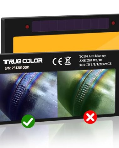 2x4 1/4 Gold Welding Lens,Gold Auto Darkening Welding Lens Replacement for Pancake and Pipeliner Welding Hood Parts,True Color Technology,HD Auto Darkening Welding Lens Shade 10