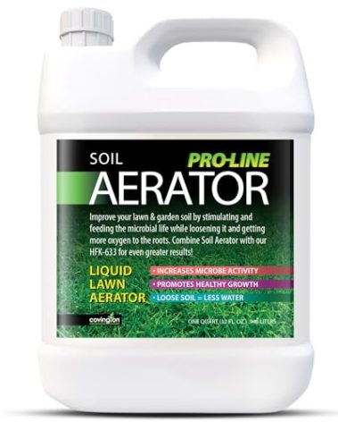 Covington Liquid Lawn Aerator PRO-LINE (32oz) – Soil Conditioner & Softener for Lawns & Gardens – Loosens Clay, Compacted Soil for Better Water & Nutrient Absorption – Liquid Aeration Concentrate