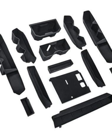 BGUCAR Interior Silicone Liner Insert Custom Fit for Tacoma 2024 2025, Silicone Organizer Tray for Tacoma Gen 4th Double Cab only - Fully Covered - for Tacoma Accessories