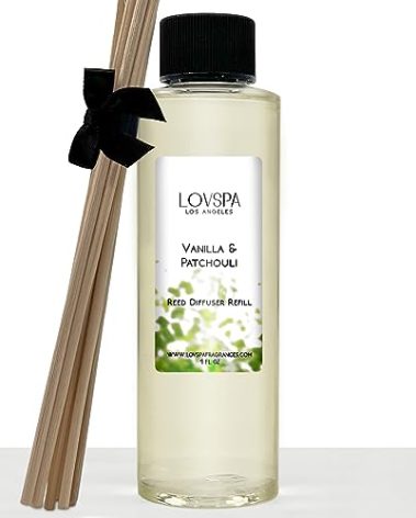 LOVSPA Vanilla & Patchouli Diffuser Oil - Luxury Essential Oils for Diffuser Refill & Air Freshener Room Spray - Long-Lasting & Natural Home Fragrance, Scented Oil for Diffusers, USA Made, 4oz