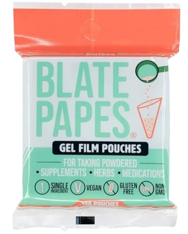 Blate Papes Gel Film Pouches, 120 Count | Edible Films for Taking Herbs and Supplements