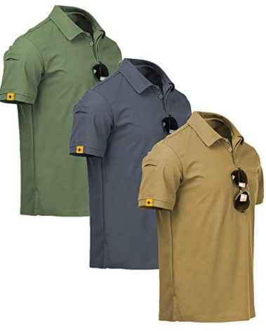 SCODI 3 Pack Mens Polo Shirts Short Sleeve Tactical Shirts Performance Athletic Moisture Wicking Golf Shirt for Men