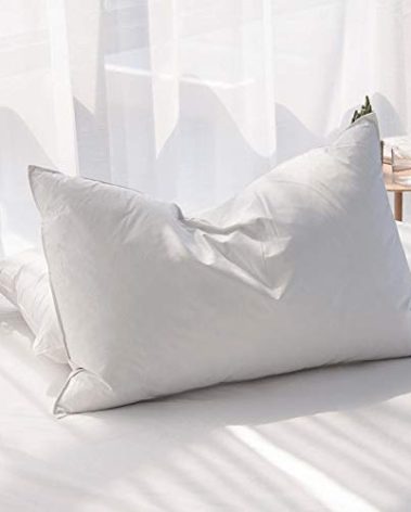 AIKOFUL Luxury Feathers Down Pillow Standard Size, Hotel Quality Fluffy Bed Pillow, Soft Pillow for Sleeping, Organic Cotton Cover(20x26”, Pack of 1)