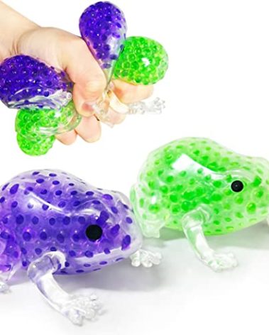 Stretchy Frog Stress Balls (Set of 2) Squishy Ball, Animals Squishy Stress Ball for Adults and Party Favors | Soft Frog Dough Ball, Colorful Squishy Ball for Vase Filler and Home Decoration