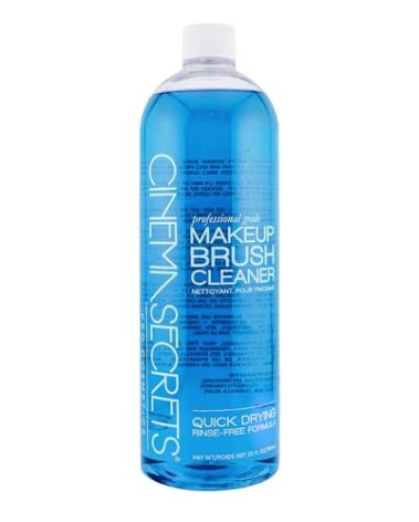 Cinema Secrets Original Blue Vanilla Makeup Brush Cleaner Solution - Professional Cleanser for Makeup Brushes - Quick-Drying, Rinse-Free Formula - Removes Stubborn Waterproof Make Up (32 fl oz)